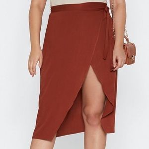 Nasty gal wrap skirt in terracotta